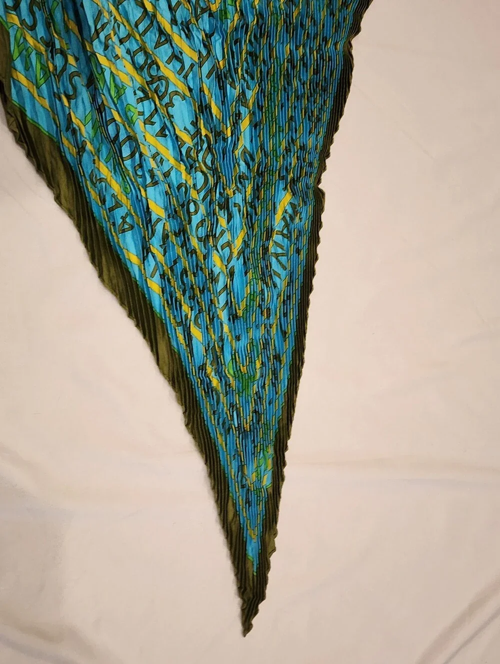 Hermes Les Sources de la Vie Plisse Pleated Silk Scarf